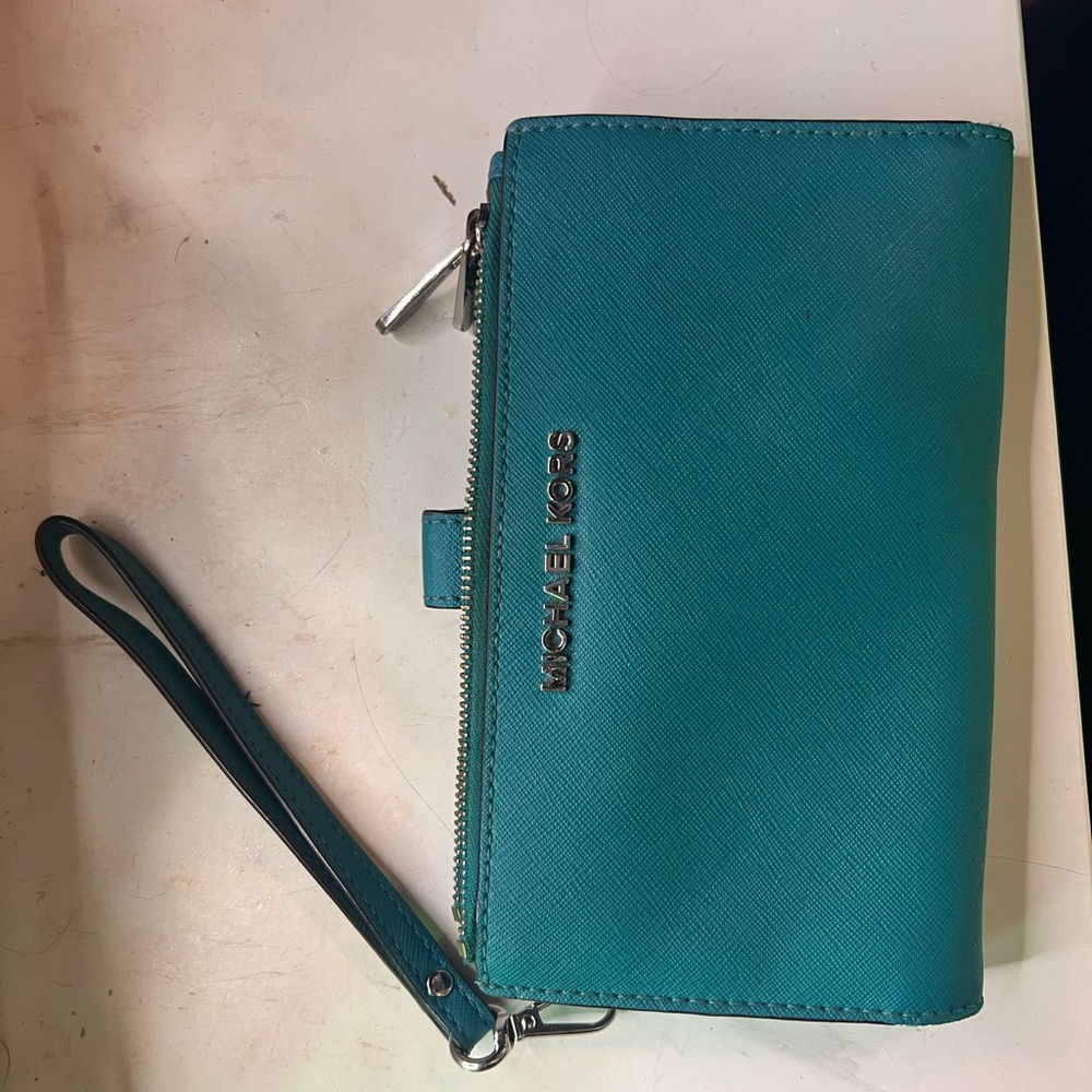 Michael Kors Blue Clutch Wristlet with Sleek Design